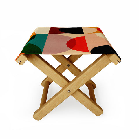DreamPrintDesigns Modern Abstract Mid Century 3 Folding Stool