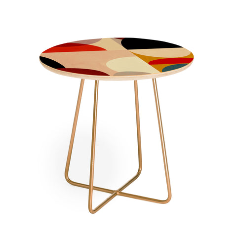 DreamPrintDesigns Modern Abstract Mid Century 3 Round Side Table
