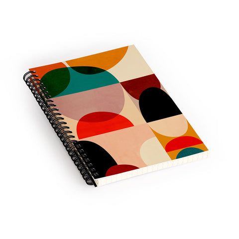 DreamPrintDesigns Modern Abstract Mid Century 3 Spiral Notebook
