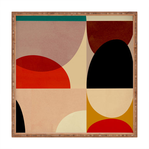 DreamPrintDesigns Modern Abstract Mid Century 3 Square Tray