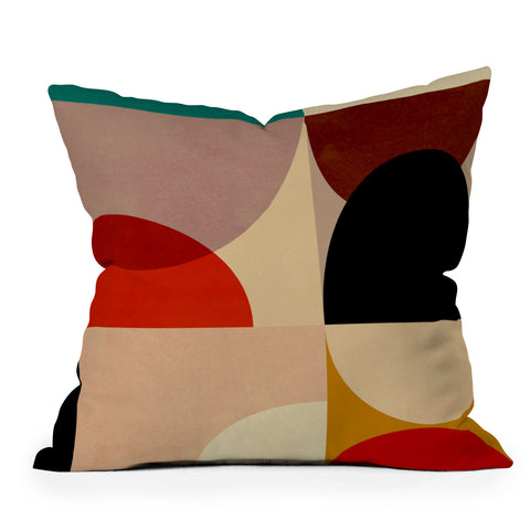 DreamPrintDesigns Modern Abstract Mid Century 3 Outdoor Throw Pillow