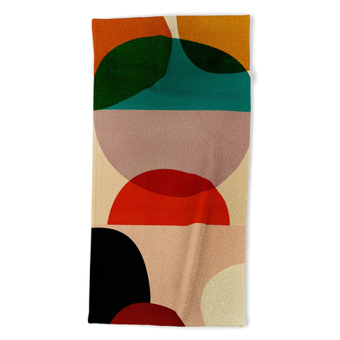 DreamPrintDesigns Modern Abstract Mid Century 3 Beach Towel