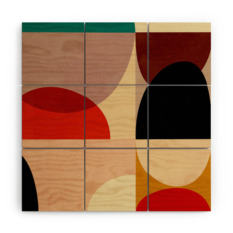 DreamPrintDesigns Modern Abstract Mid Century 3 Wood Wall Mural
