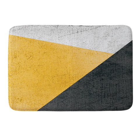DreamPrintDesigns Modern Yellow Black Geometric Memory Foam Bath Mat