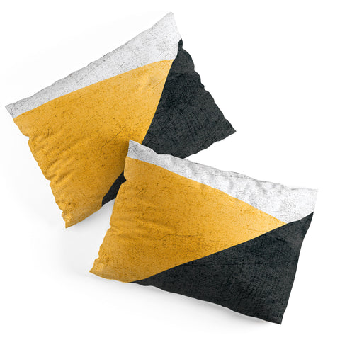 DreamPrintDesigns Modern Yellow Black Geometric Pillow Shams