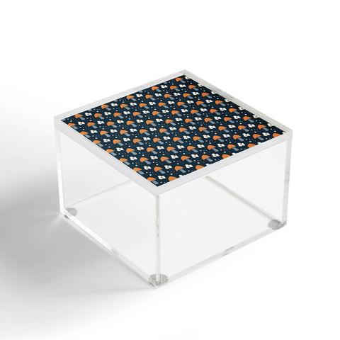 DreamPrintDesigns Orange Mushroom White Flowers Acrylic Box