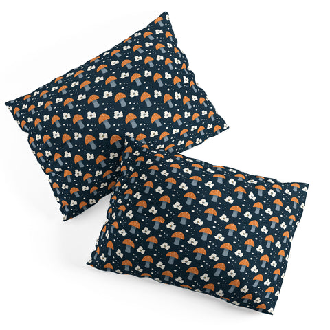 DreamPrintDesigns Orange Mushroom White Flowers Pillow Shams