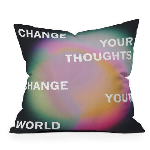 DuckyB Change Your World Outdoor Throw Pillow