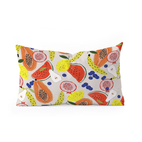 El buen limon Acrylic Fruits Oblong Throw Pillow