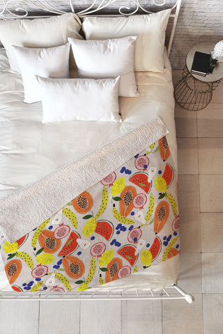 El buen limon Acrylic Fruits Fleece Throw Blanket