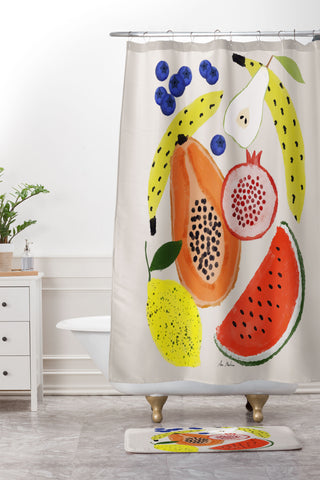 El buen limon Acrylic Fruits Shower Curtain And Mat