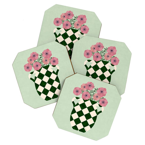 El buen limon Anemones and vase Coaster Set