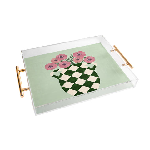 El buen limon Anemones and vase Acrylic Tray