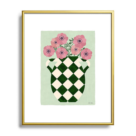 El buen limon Anemones and vase Metal Framed Art Print