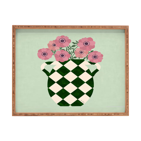 El buen limon Anemones and vase Rectangular Tray