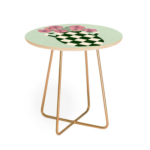 El buen limon Anemones and vase Round Side Table