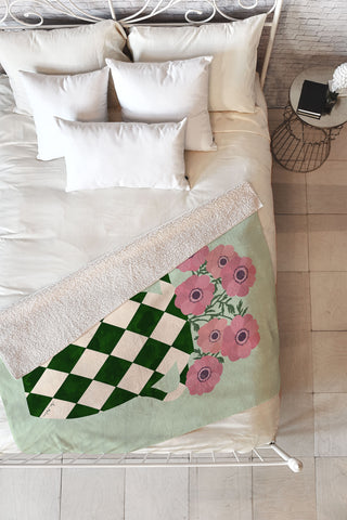 El buen limon Anemones and vase Fleece Throw Blanket