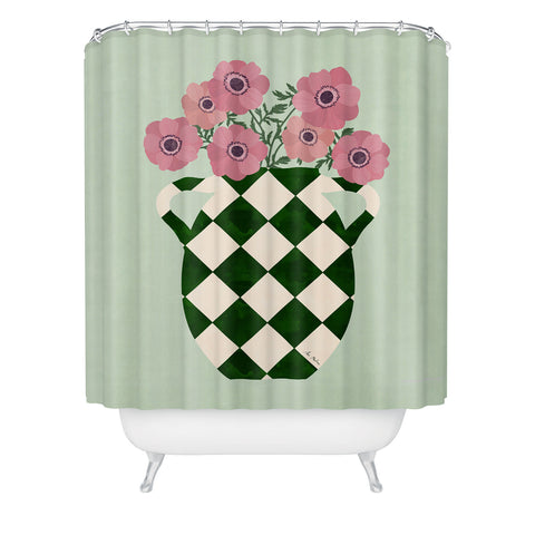 El buen limon Anemones and vase Shower Curtain