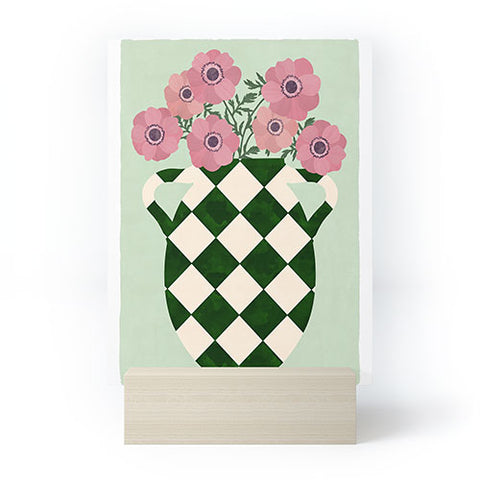 El buen limon Anemones and vase Mini Art Print