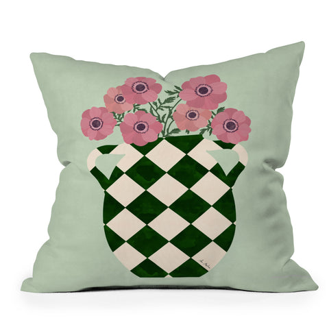 El buen limon Anemones and vase Outdoor Throw Pillow