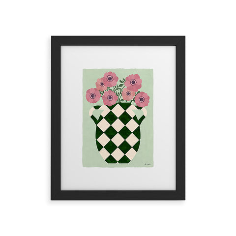 El buen limon Anemones and vase Framed Art Print