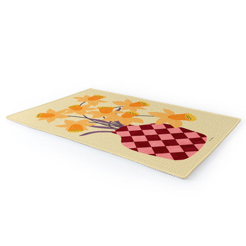 El buen limon Daffodils and vase Area Rug