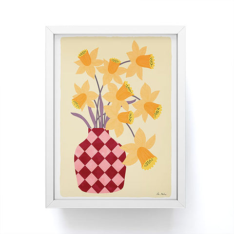 El buen limon Daffodils and vase Framed Mini Art Print