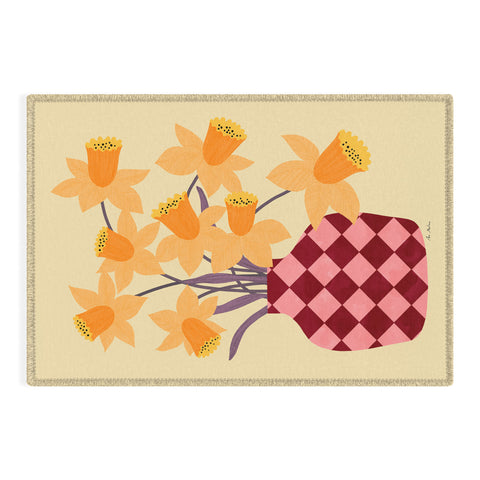 El buen limon Daffodils and vase Outdoor Rug