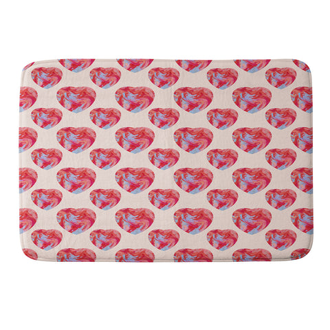 El buen limon Heart and love retro psychedelic Memory Foam Bath Mat