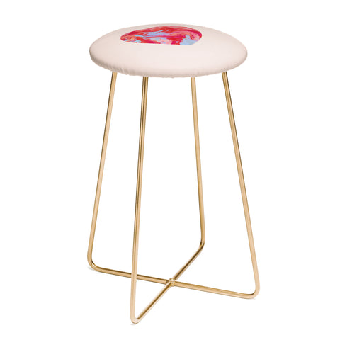 El buen limon Heart and love retro psychedelic Counter Stool