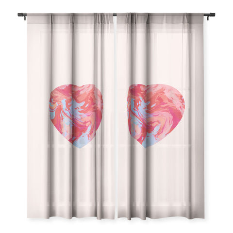 El buen limon Heart and love retro psychedelic Sheer Non Repeat