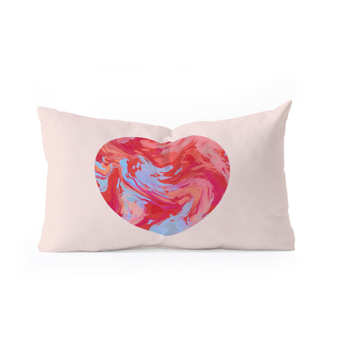 El buen limon Heart and love retro psychedelic Oblong Throw Pillow
