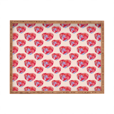 El buen limon Heart and love retro psychedelic Rectangular Tray