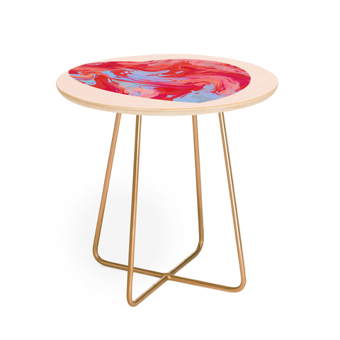 El buen limon Heart and love retro psychedelic Round Side Table