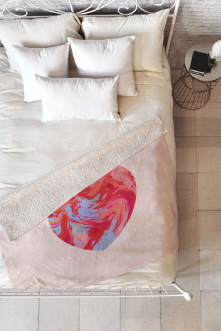 El buen limon Heart and love retro psychedelic Fleece Throw Blanket