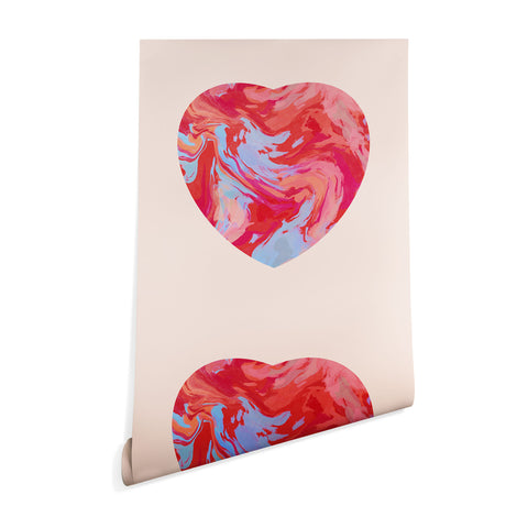 El buen limon Heart and love retro psychedelic Wallpaper