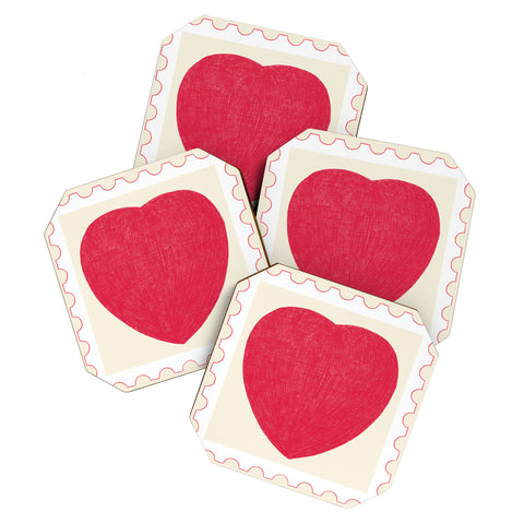 El buen limon Heart and love stamp Coaster Set