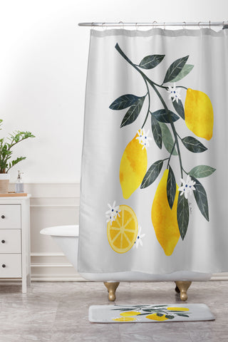 El buen limon Lemon tree branch Shower Curtain And Mat