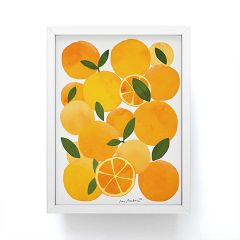 El buen limon mediterranean oranges still life Framed Mini Art Print