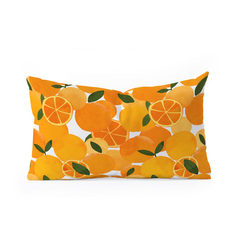 El buen limon mediterranean oranges still life Oblong Throw Pillow