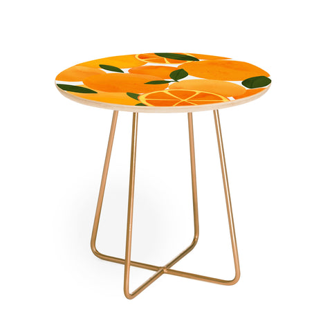 El buen limon mediterranean oranges still life Round Side Table
