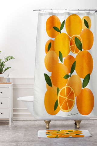 El buen limon mediterranean oranges still life Shower Curtain And Mat