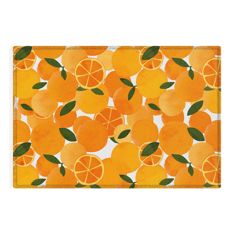 El buen limon mediterranean oranges still life Outdoor Rug
