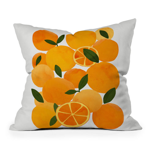 El buen limon mediterranean oranges still life Throw Pillow