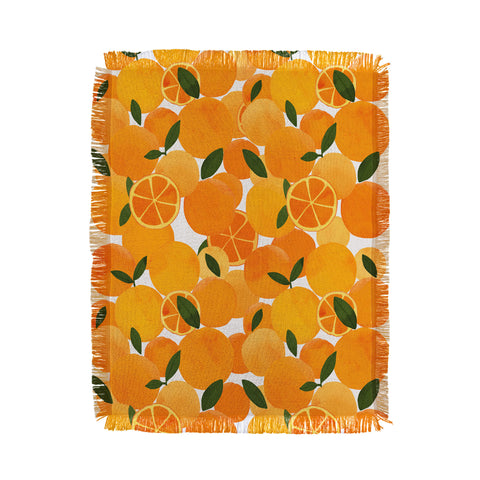 El buen limon mediterranean oranges still life Throw Blanket