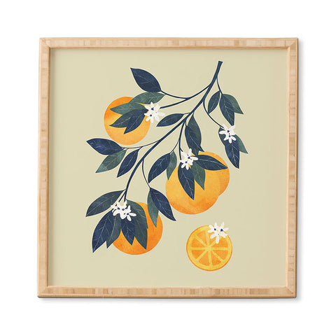 El buen limon Oranges branch and flowers Framed Wall Art