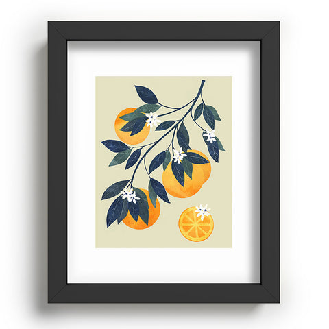 El buen limon Oranges branch and flowers Recessed Framing Rectangle