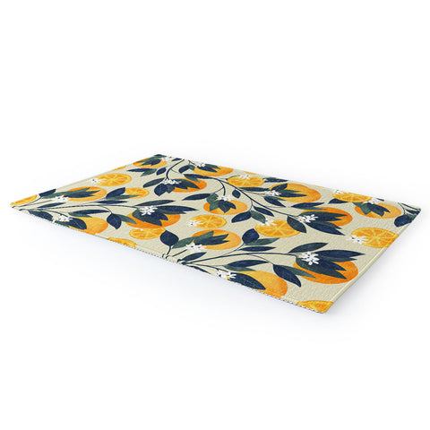 El buen limon Oranges branch and flowers Area Rug
