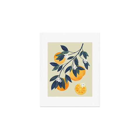 El buen limon Oranges branch and flowers Art Print