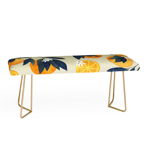 El buen limon Oranges branch and flowers Bench